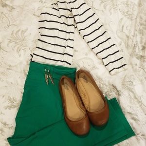 Kelly Green Stretch Capri Work Pants